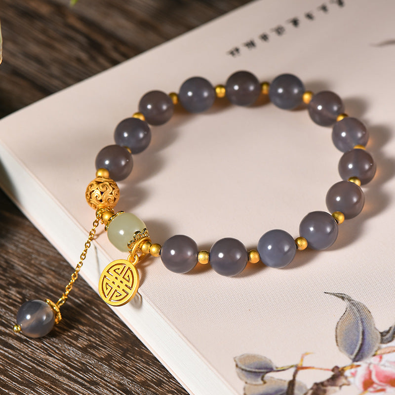 Gray Agate Bracelet to Promote Emotional Balance and Inner Strength