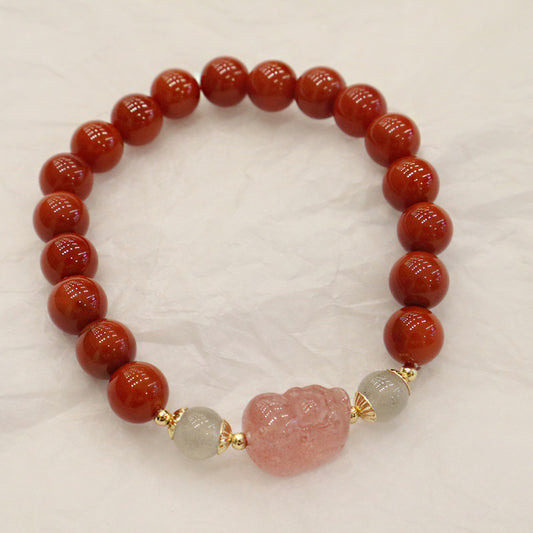 South Red Agate Bracelet with Pixiu