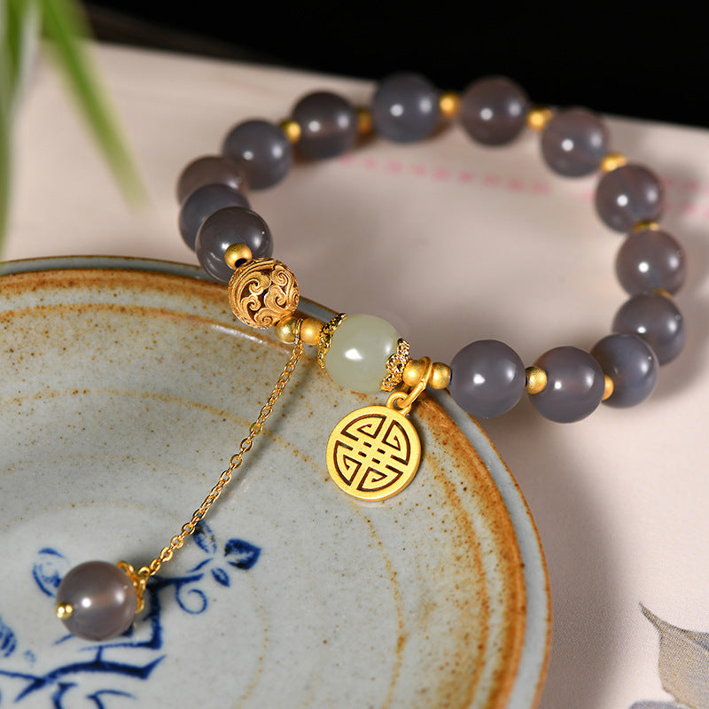 Gray Agate Bracelet to Promote Emotional Balance and Inner Strength