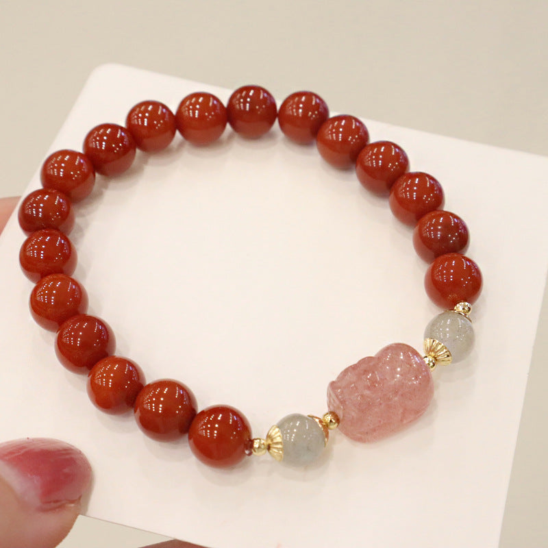 South Red Agate Bracelet with Pixiu