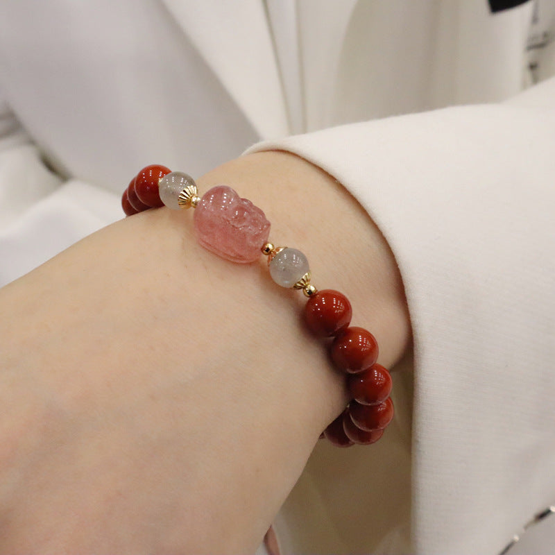 South Red Agate Bracelet with Pixiu