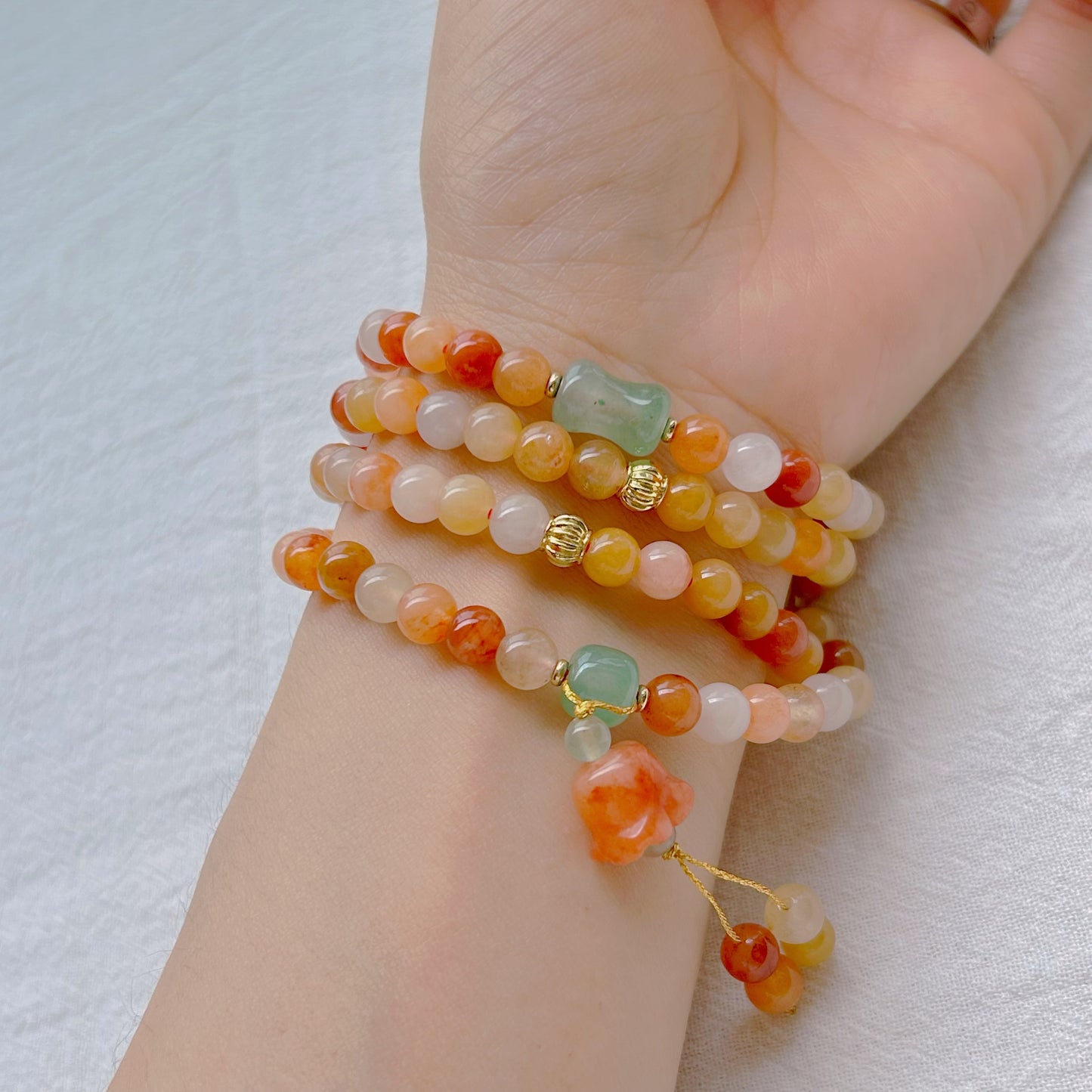 Golden Silk Jade Bracelet to Alleviate Stress and Anxiety