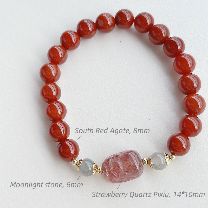 South Red Agate Bracelet with Pixiu