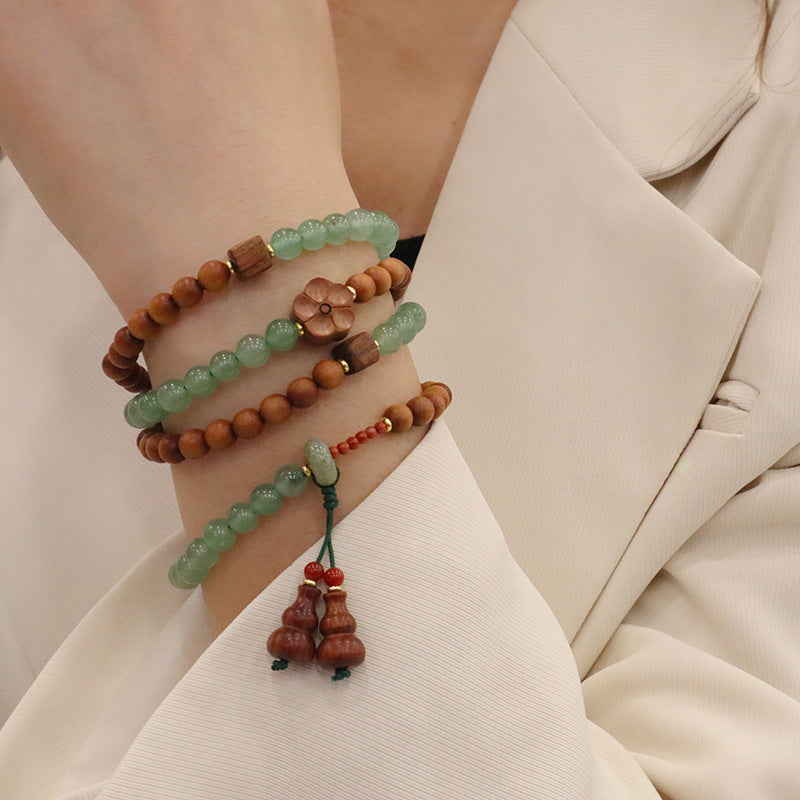 Strawberry Quartz and Buddha Beads Bracelet